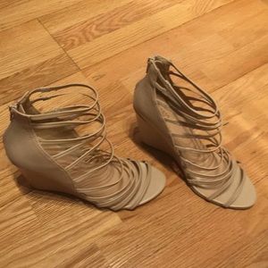 EUC Express Nude Wedge Heel